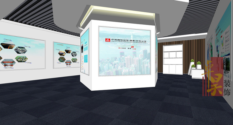 长沙办公空间装修公司中建国际投资| 办公展厅设计案例效果图