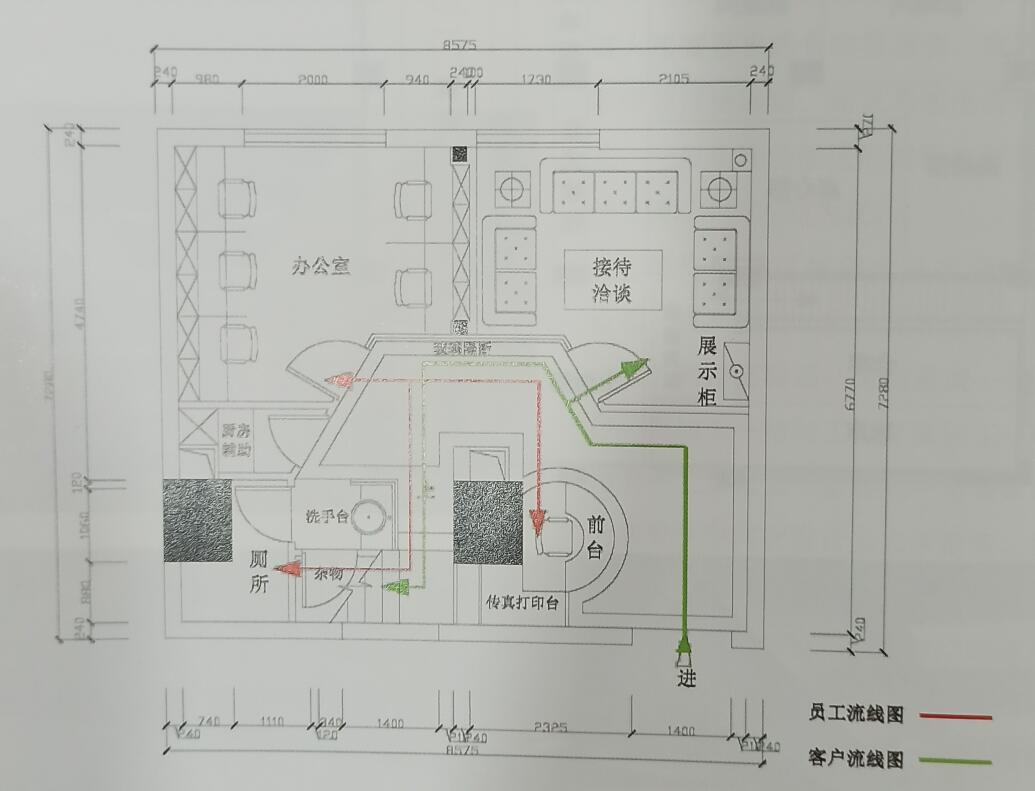 长沙办公室装修本土军工品质口碑品牌的湖南卓昊装饰详细介绍商业空间装修设计中餐饮空间流线组织及设计定位知识经验手绘草图