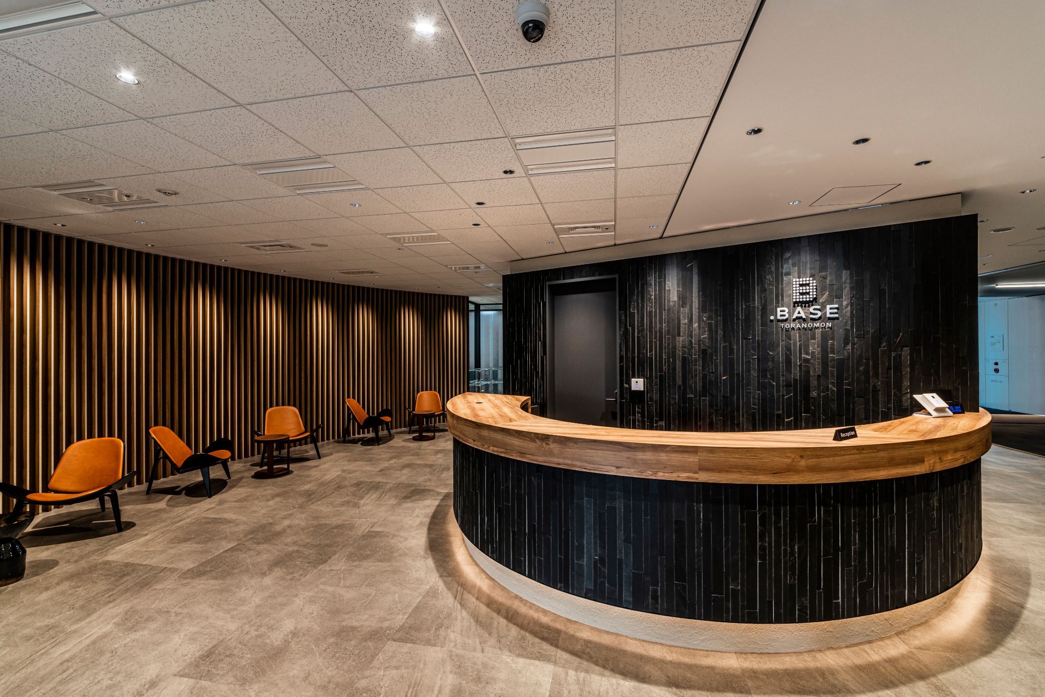 湖南办公空间装修地面的设计办公室前台大厅实景效果