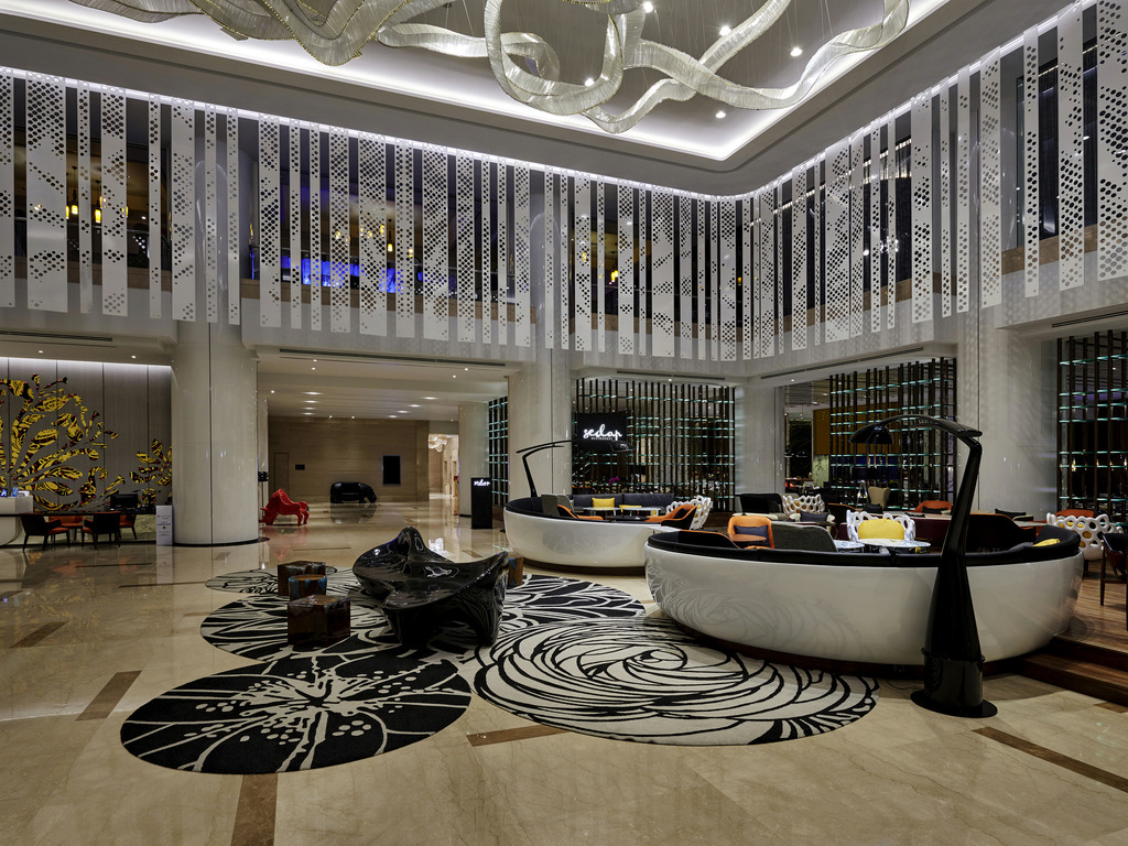 长沙酒店设计装修中空间形造型元素线的运用的实拍效果图
