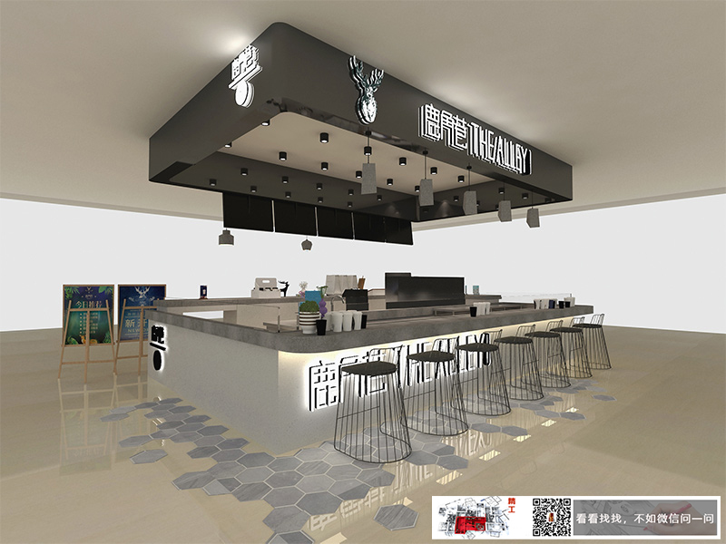 奶茶店装修设计效果图3